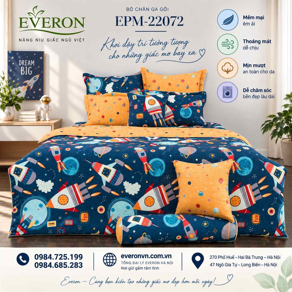 Bộ chăn ga gối Everon EPM 22072